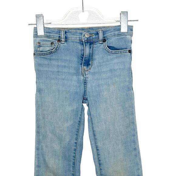 LEVI'S 726 Flare Jeans Mid Rise Slim Fit Light Wash Light Blue Denim Kids Sz 6 - Picture 2 of 10